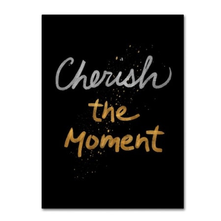 Lisa Powell Braun 'Cherish On Black' Canvas Art,14x19